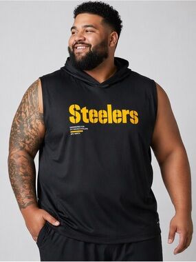 Men’s Pittsburgh Steelers Nike Coach Sideline Sleeveless Hooded Tee Black XXL